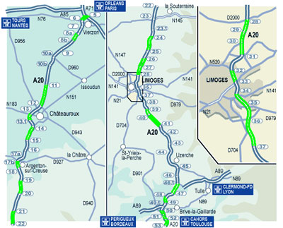 Suivez le trafic en temps réel sur l'autoroute A20